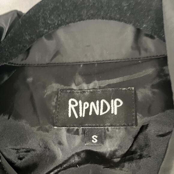 Ripndip Jacket Mens Small Black Coach Windbreaker Cat Graphic Streetwear Skate - Picture 4 of 13